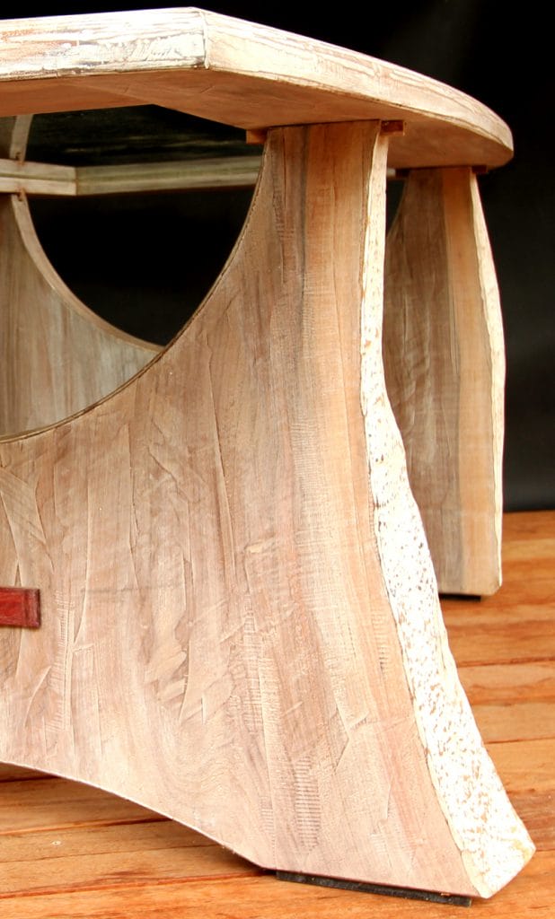 walnut table detail